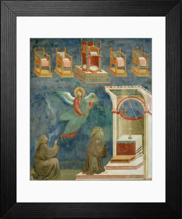 Framed Print : Vision of the Thrones (from Legend of Saint Francis), 1295-1300. Creator: Giotto di Bondone (1266-1377)