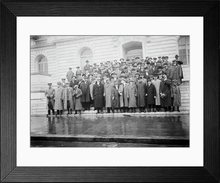 Framed Print : Corn Growers On Steps of House office Building; Stafford of Wisconsin, 5th From Left...1912. Creator: Harris & Ewing. Corn Growers On Steps of House office Building; Stafford of Wisconsin, 5th From Left...1912. Creator: Harris & Ewing