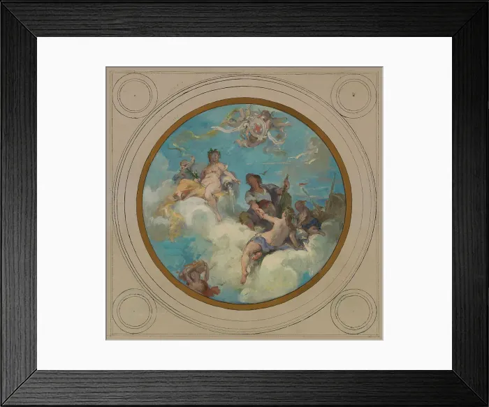 Framed Print : Sketch for the town hall in Pantin: Allegories of the Canal de l'Ourcq, Labour and Navigat... 1886. Creator: Henri Leopold Levy Framed Print : Sketch for the town hall in Pantin: Allegories of the Canal de l'Ourcq, Labour and Navigat... 1886. Creator: Henri Leopold Levy