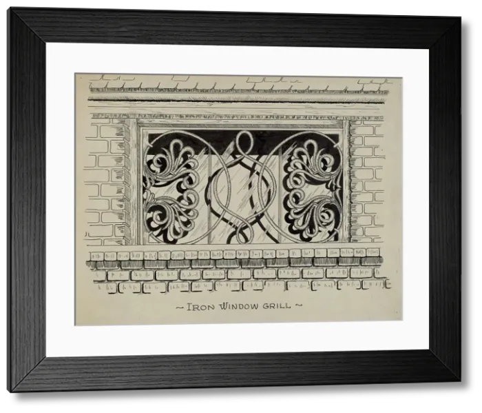 Framed Print : Iron Work in Attic Window, c. 1936. Creator: Ray Price Framed Print : Iron Work in Attic Window, c. 1936. Creator: Ray Price