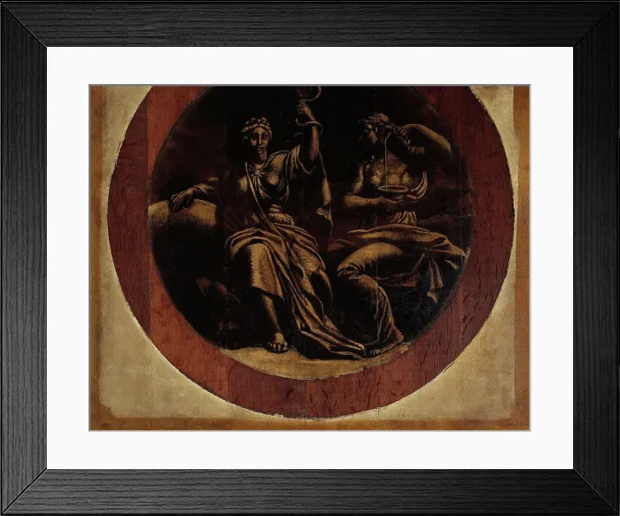 Framed Print : Prudence and Temperance, c1660. Creator: Nicolas Loir Framed Print : Prudence and Temperance, c1660. Creator: Nicolas Loir