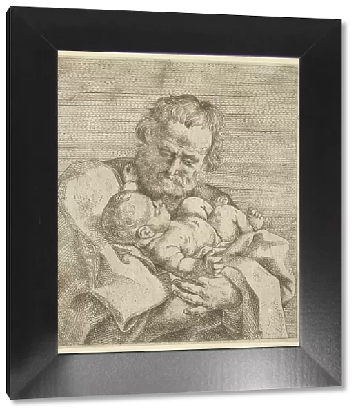 Saint Joseph holding the infant Christ, after Reni, 17th century. Creator: Anon