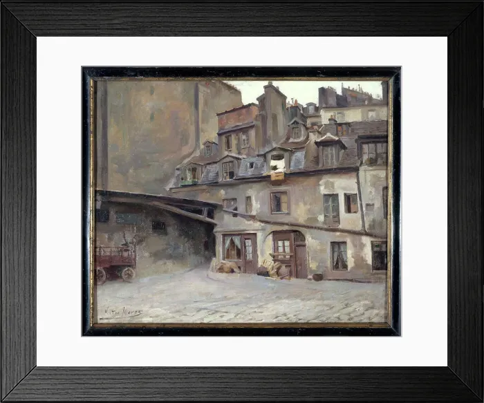 Framed Print : Courtyard of the Cheval-Blanc inn, rue Mazet, 1898. Creator: Victor Marec Framed Print : Courtyard of the Cheval-Blanc inn, rue Mazet, 1898. Creator: Victor Marec