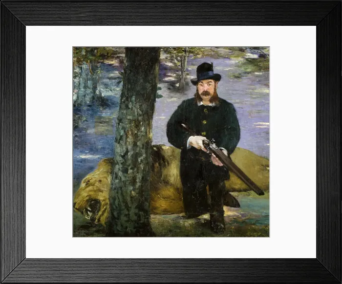 Framed Print : Mister Pertuiset, the Lion Hunter, 1881. Creator: Manet, Édouard (1832-1883)
