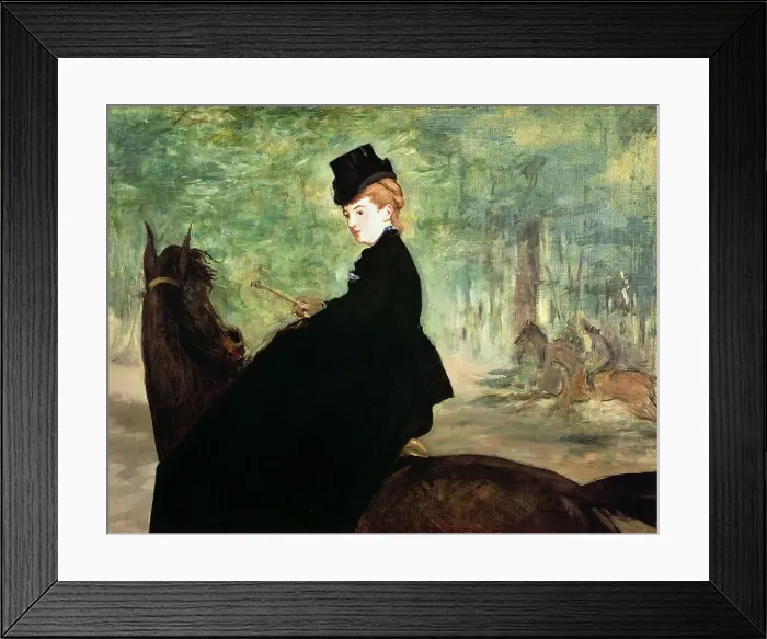 Framed Print : The Horsewoman. Portrait of Marie Lefébure, 1870-1875. Creator: Manet, Édouard (1832-1883) Framed Print : The Horsewoman. Portrait of Marie Lefébure, 1870-1875. Creator: Manet, Édouard (1832-1883)