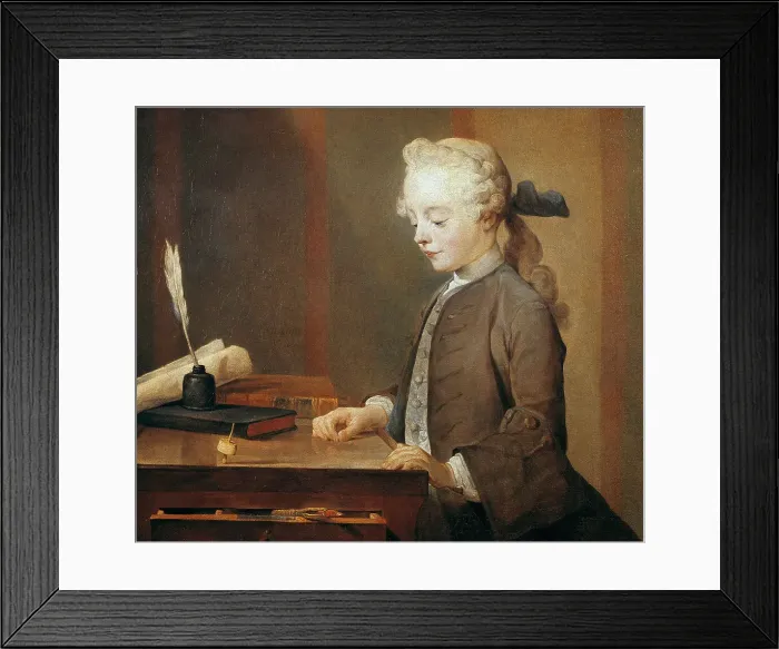 Framed Print : Portrait of Auguste Gabriel Godefroy (A Child with a Teetotum), 1741. Creator: Chardin, Jean-Baptiste Siméon (1699-1779) Framed Print : Portrait of Auguste Gabriel Godefroy (A Child with a Teetotum), 1741. Creator: Chardin, Jean-Baptiste Siméon (1699-1779)