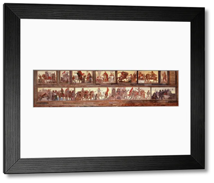 Framed Print : Principal facts in the history of France: Sketch for the courtyard of the school in rue de... 1879. Creator: Diogene Ulyssee Napoleon Maillart Framed Print : Principal facts in the history of France: Sketch for the courtyard of the school in rue de... 1879. Creator: Diogene Ulyssee Napoleon Maillart