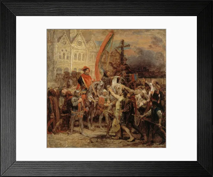 Framed Print : Sketch for a painting: Etienne Marcel and the Great Ordinance of 1357, c1883. Creator: Diogene Ulyssee Napoleon Maillart Framed Print : Sketch for a painting: Etienne Marcel and the Great Ordinance of 1357, c1883. Creator: Diogene Ulyssee Napoleon Maillart
