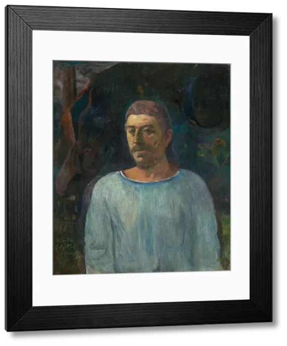 Framed Print : Self-portrait (Near the Golgotha), 1896. Creator: Gauguin, Paul Eugéne Henri (1848-1903) Framed Print : Self-portrait (Near the Golgotha), 1896. Creator: Gauguin, Paul Eugéne Henri (1848-1903)