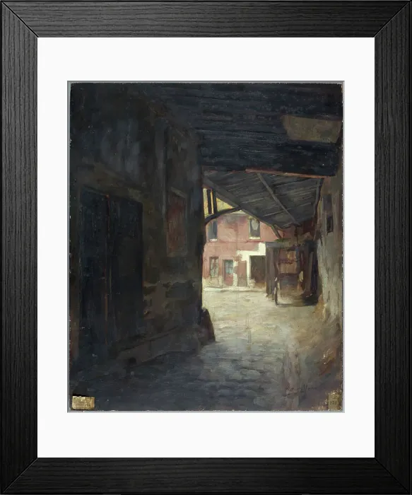 Framed Print : Porch of the Cheval-Blanc inn, rue Mazet, 1898. Creator: Victor Marec Framed Print : Porch of the Cheval-Blanc inn, rue Mazet, 1898. Creator: Victor Marec