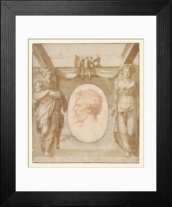 Framed Print : Portrait of Valerio Belli, ca 1521-1525. Creator: Parmigianino (1503-1540) Framed Print : Portrait of Valerio Belli, ca 1521-1525. Creator: Parmigianino (1503-1540)