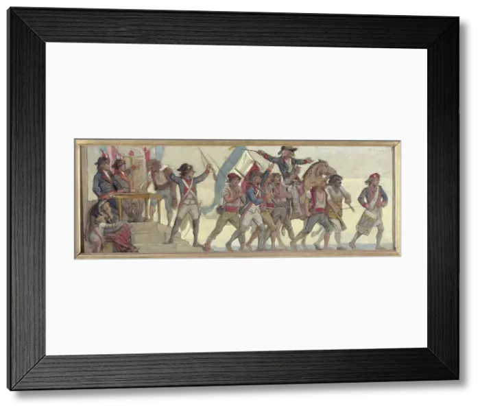 Framed Print : The departure of conscripts, The homeland in danger: Sketch for the school in rue de Chatea... 1879 Creator: Diogene Ulyssee Napoleon Maillart Framed Print : The departure of conscripts, The homeland in danger: Sketch for the school in rue de Chatea... 1879 Creator: Diogene Ulyssee Napoleon Maillart