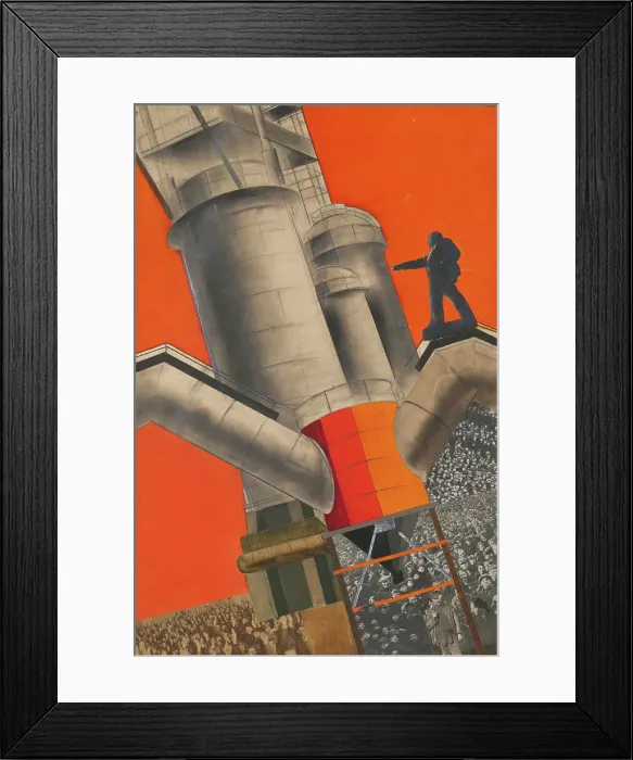 Framed Print : Lenin and socialist reconstruction, 1920. Creator: Klutsis, Gustav (1895-1938) Framed Print : Lenin and socialist reconstruction, 1920. Creator: Klutsis, Gustav (1895-1938)