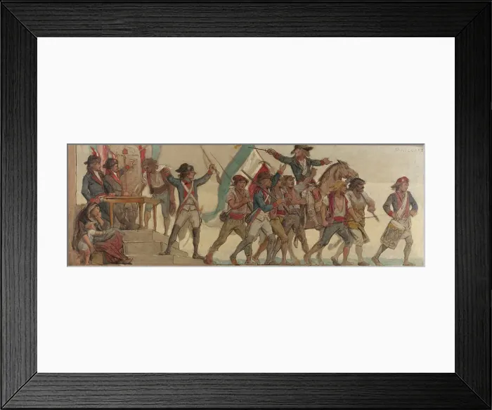 Framed Print : The departure of conscripts, The homeland in danger: Sketch for the school in rue de Chatea... 1879 Creator: Diogene Ulyssee Napoleon Maillart Framed Print : The departure of conscripts, The homeland in danger: Sketch for the school in rue de Chatea... 1879 Creator: Diogene Ulyssee Napoleon Maillart
