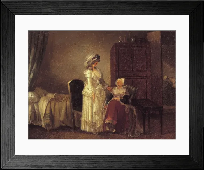 Framed Print : Visiting the convalescent. Creator: Jean-Baptiste Mallet Framed Print : Visiting the convalescent. Creator: Jean-Baptiste Mallet