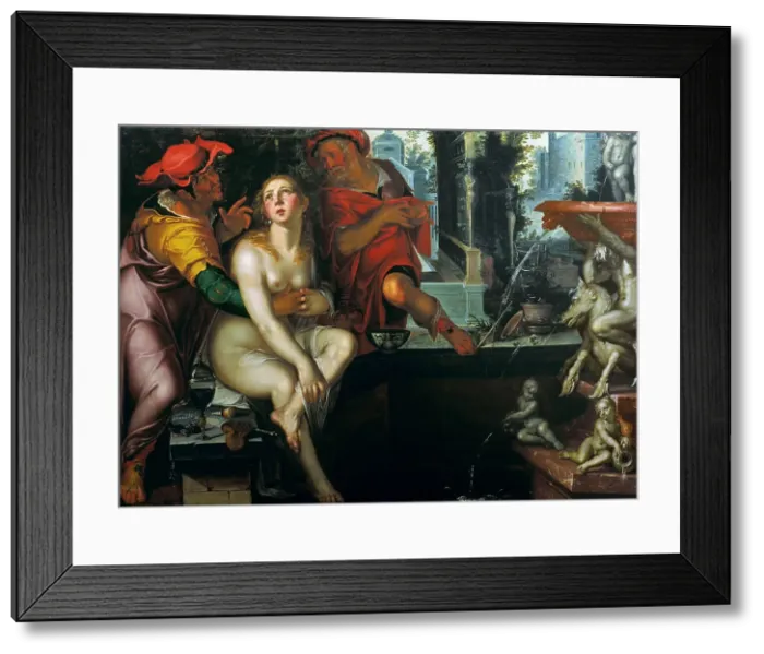 Framed Print : Susanna and the Elders. Creator: Wtewael, Joachim (1566-1638) Framed Print : Susanna and the Elders. Creator: Wtewael, Joachim (1566-1638)