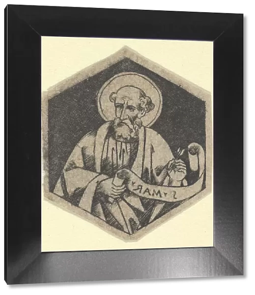 St Mark the Evangelist, holding a banderole (possibly a modern impression), ca.. 1480-1520. Creator: Anon