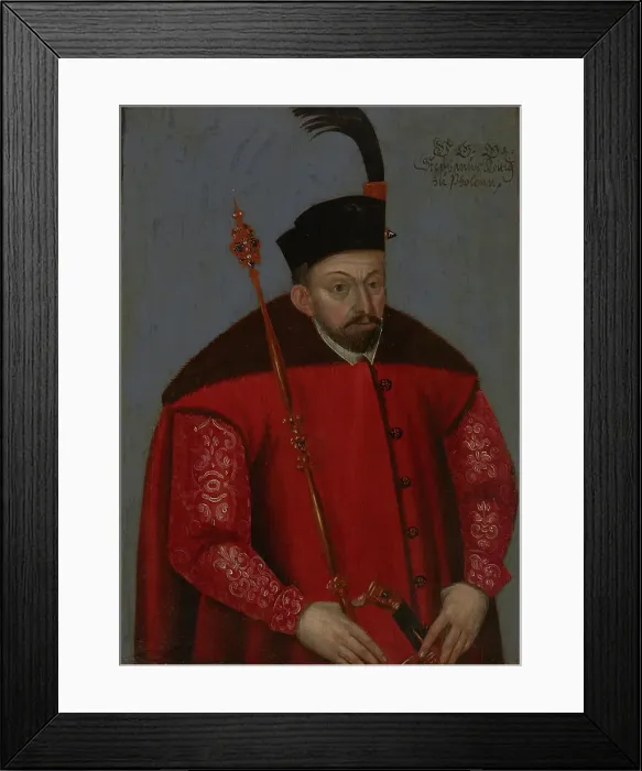 Framed Print : Portrait of Stephan Báthory (1533-1586), King of Poland and Grand Duke of Lithuania, ca. 1600. Creator: Anonymous Framed Print : Portrait of Stephan Báthory (1533-1586), King of Poland and Grand Duke of Lithuania, ca. 1600. Creator: Anonymous