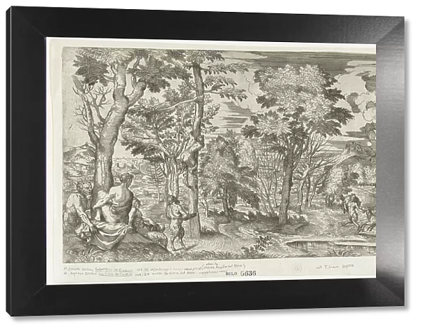 Satyrs in a Landscape (after Titian), ca. 1550-60. Creator: Anon