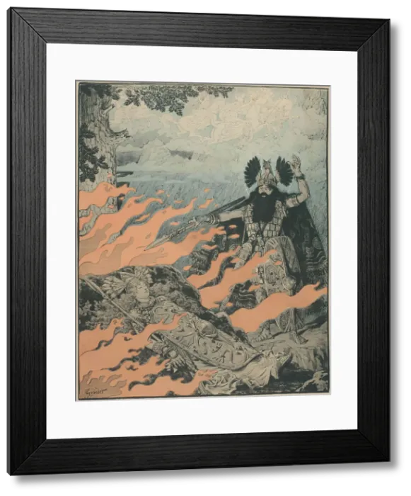 Framed Print : Premiere Poster for the opera The Valkyrie by Richard Wagner in the Opéra de Paris, 1893. Creator: Grasset, Eugène (1841-1917) Framed Print : Premiere Poster for the opera The Valkyrie by Richard Wagner in the Opéra de Paris, 1893. Creator: Grasset, Eugène (1841-1917)