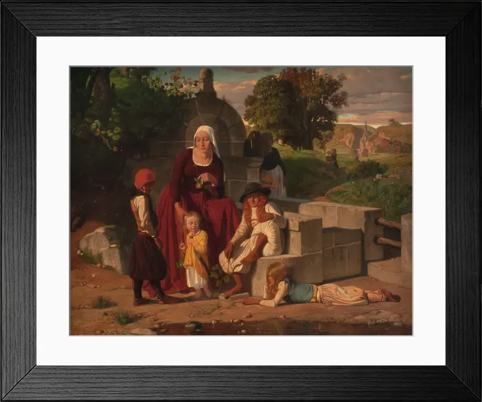Framed Print : At the fountain, between 1833 and 1886. Creator: Louis Matout Framed Print : At the fountain, between 1833 and 1886. Creator: Louis Matout