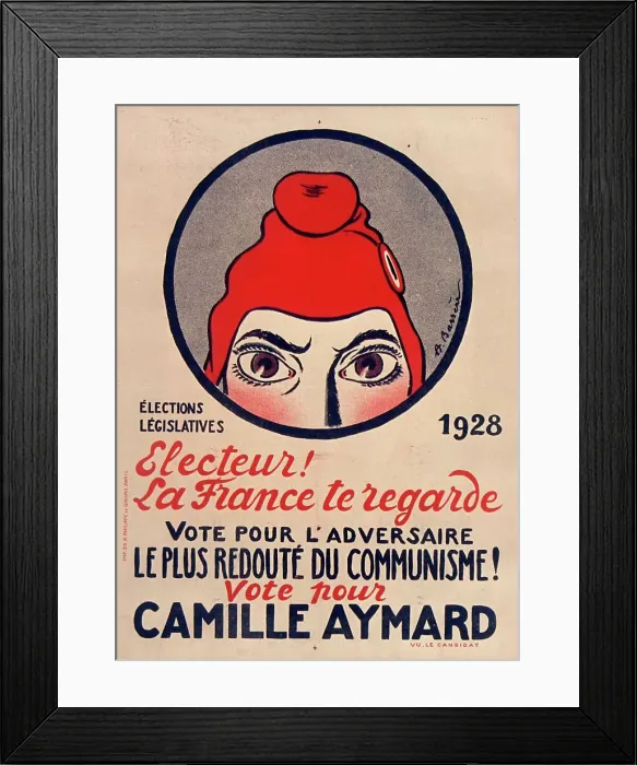 Framed Print : Electeur! la France te regarde, 1928. Creator: Barrère, Adrien (1877-1931) Framed Print : Electeur! la France te regarde, 1928. Creator: Barrère, Adrien (1877-1931)