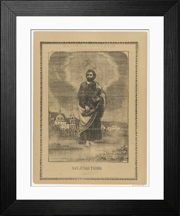 Framed Print : Broadsheet depicting Saint Judas Thaddeus, 1905. Creator: Anon Framed Print : Broadsheet depicting Saint Judas Thaddeus, 1905. Creator: Anon