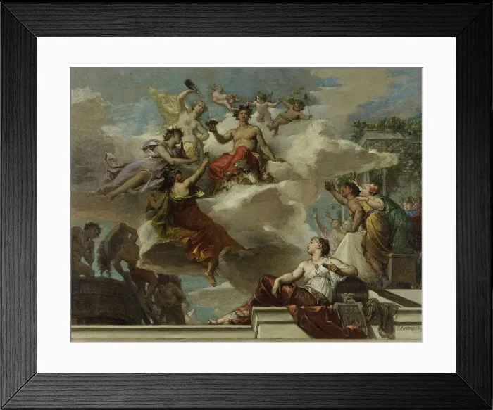 Framed Print : Sketch for the 12th arrondissement town hall: The triumph of Bacchus (ceiling of...staircase), 1880. Creator: Joseph Alexis Mazerolle Framed Print : Sketch for the 12th arrondissement town hall: The triumph of Bacchus (ceiling of...staircase), 1880. Creator: Joseph Alexis Mazerolle
