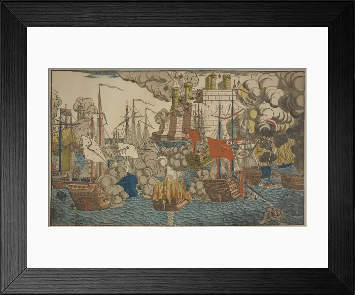 Framed Print : The Naval Battle of Navarino on 20 October 1827, 1828. Creator: Georgin, François (1801-1863) Framed Print : The Naval Battle of Navarino on 20 October 1827, 1828. Creator: Georgin, François (1801-1863)