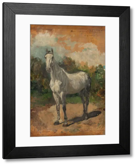Framed Print : Bachelor, artist's horse, 1871. Creator: Jean Louis Ernest Meissonier Framed Print : Bachelor, artist's horse, 1871. Creator: Jean Louis Ernest Meissonier