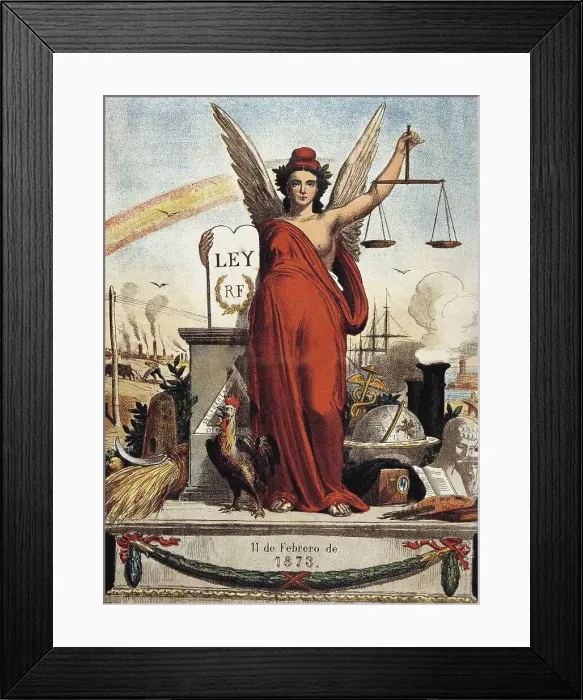Framed Print : Allegory of the First Spanish Republic, 1873. Creator: Padró Pedret, Tomás (1840-1877) Framed Print : Allegory of the First Spanish Republic, 1873. Creator: Padró Pedret, Tomás (1840-1877)