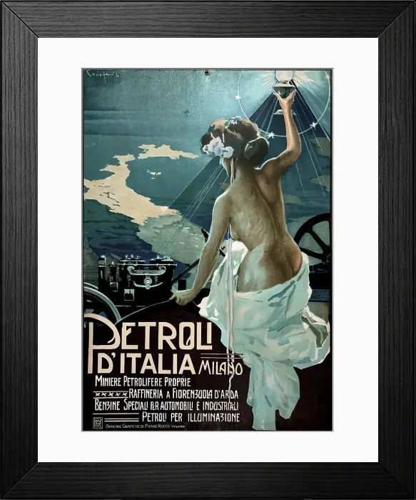 Framed Print : Petroli D'italia Milano. Creator: Codognato, Plinio (1878-1940) Framed Print : Petroli D'italia Milano. Creator: Codognato, Plinio (1878-1940)