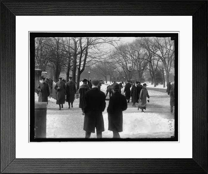 Framed Print : Street scene with snow, Executive Avenue, Washington, D.C. between 1913 and 1918. Creator: Harris & Ewing. Street scene with snow, Executive Avenue, Washington, D.C. between 1913 and 1918. Creator: Harris & Ewing Framed Print : Street scene with snow, Executive Avenue, Washington, D.C. between 1913 and 1918. Creator: Harris & Ewing. Street scene with snow, Executive Avenue, Washington, D.C. between 1913 and 1918. Creator: Harris & Ewing