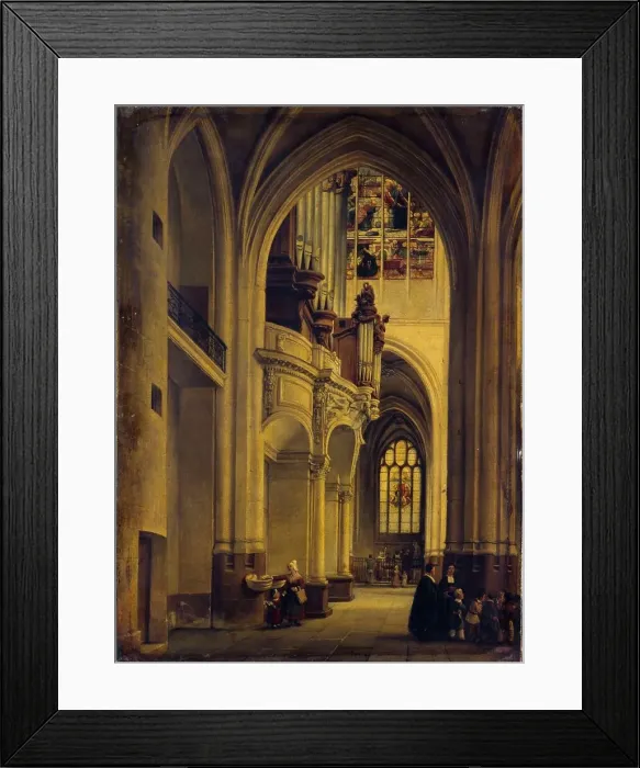 Framed Print : Interior view of Saint-Gervais-Saint-Protais church, c1838. Creator: Alexis-Pierre Milon Framed Print : Interior view of Saint-Gervais-Saint-Protais church, c1838. Creator: Alexis-Pierre Milon
