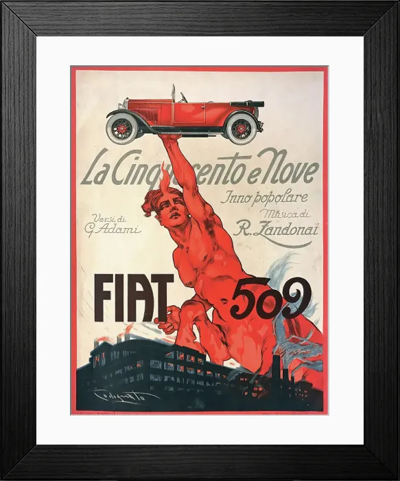 Framed Print : Fiat 509, 1925. Creator: Codognato, Plinio (1878-1940) Framed Print : Fiat 509, 1925. Creator: Codognato, Plinio (1878-1940)