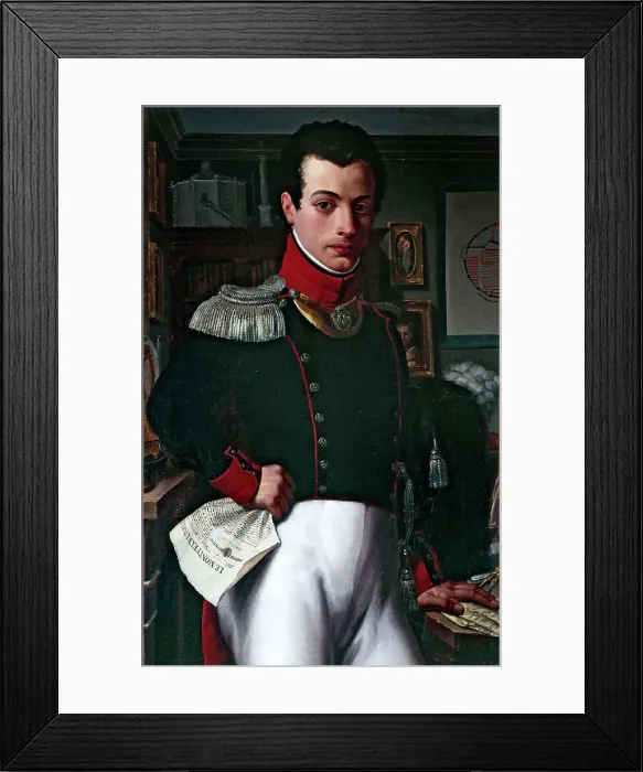 Framed Print : Portrait of an architect in the uniform of an officer of the National Guard, 1829. Creator: Constant Misbach Framed Print : Portrait of an architect in the uniform of an officer of the National Guard, 1829. Creator: Constant Misbach