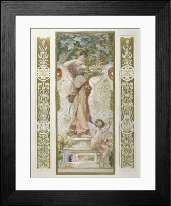 Framed Print : Sketch for the Festival Staircase at the Hotel de Ville in Paris: Refreshment, c1888-1898. Creator: Luc Olivier Merson Framed Print : Sketch for the Festival Staircase at the Hotel de Ville in Paris: Refreshment, c1888-1898. Creator: Luc Olivier Merson