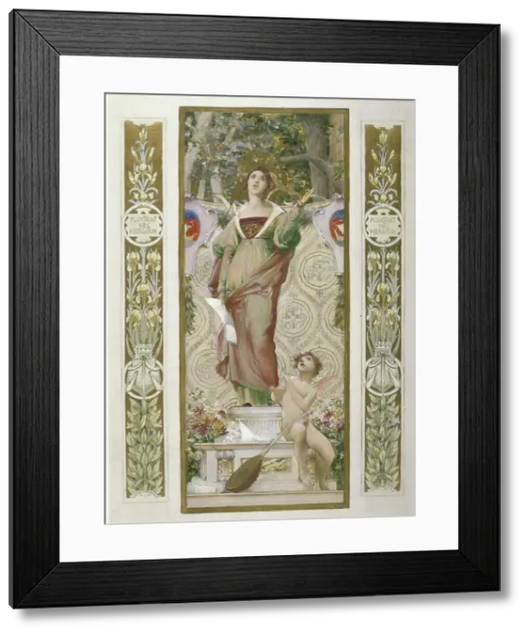 Framed Print : Sketch for the Festival Staircase at the Hotel de Ville in Paris: Singing, c1888-1898. Creator: Luc Olivier Merson Framed Print : Sketch for the Festival Staircase at the Hotel de Ville in Paris: Singing, c1888-1898. Creator: Luc Olivier Merson