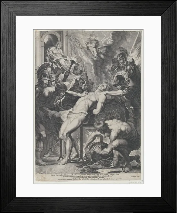 Framed Print : Saint Lawrence at the Stake, ca. 1621-1750. Creator: Anon Framed Print : Saint Lawrence at the Stake, ca. 1621-1750. Creator: Anon