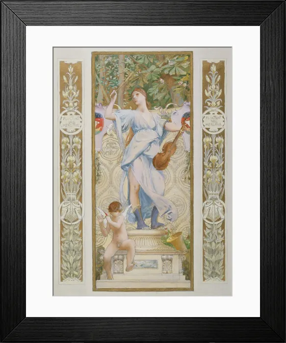 Framed Print : Sketch for the Festival Staircase at the Hotel de Ville in Paris: Music, c1888-1898. Creator: Luc Olivier Merson Framed Print : Sketch for the Festival Staircase at the Hotel de Ville in Paris: Music, c1888-1898. Creator: Luc Olivier Merson