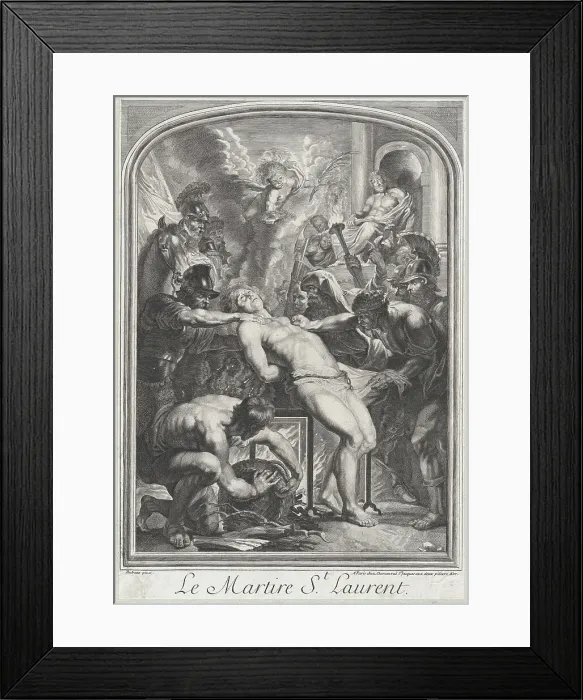 Framed Print : Saint Lawrence at the Stake, ca. 1700-29. Creator: Anon