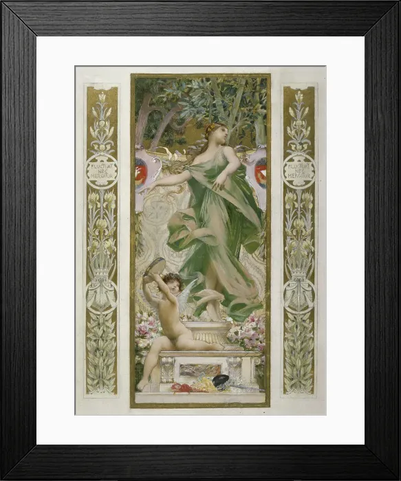 Framed Print : Sketch for the festival staircase at the Hotel de Ville in Paris: Dancing, c1888-1898. Creator: Luc Olivier Merson Framed Print : Sketch for the festival staircase at the Hotel de Ville in Paris: Dancing, c1888-1898. Creator: Luc Olivier Merson