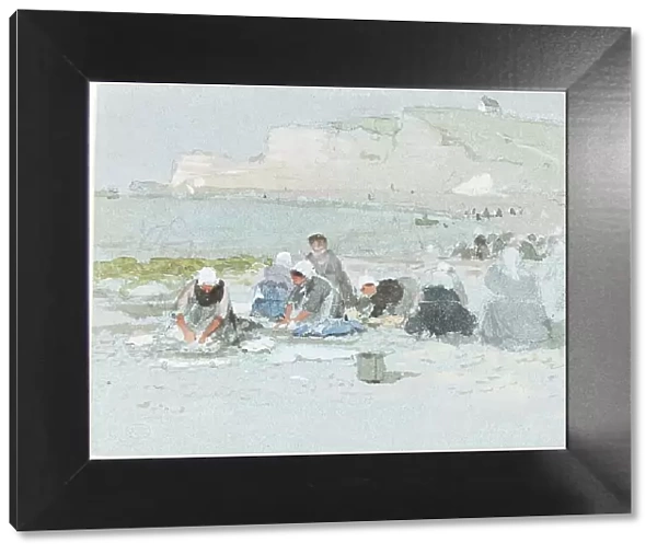 Washerwomen on the Beach at Etretat. Creator: George Henry Boughton