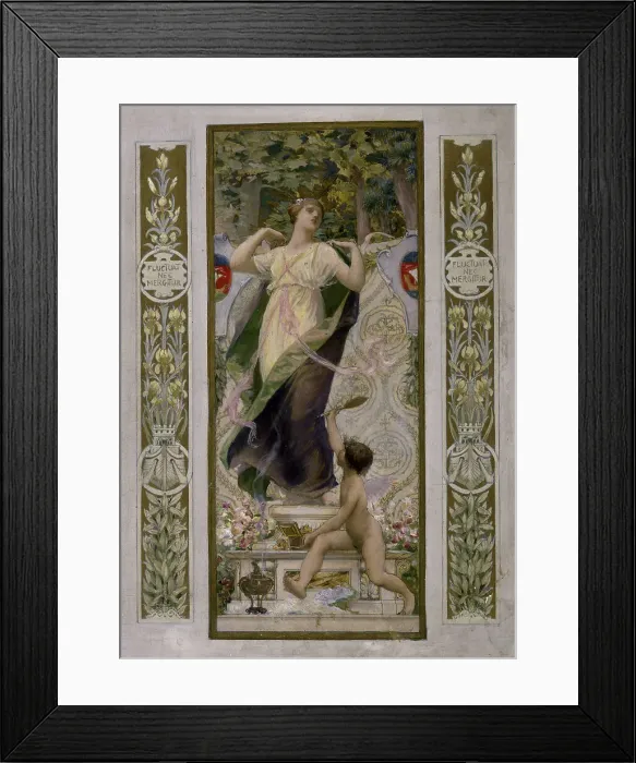 Framed Print : Sketch for the festival staircase at of the Hotel de Ville in Paris: Female toilette, c1888-1898. Creator: Luc Olivier Merson Framed Print : Sketch for the festival staircase at of the Hotel de Ville in Paris: Female toilette, c1888-1898. Creator: Luc Olivier Merson