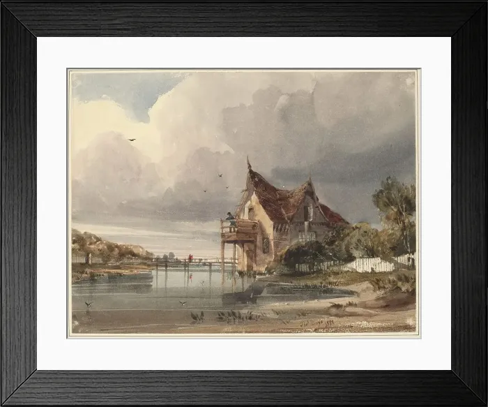 Framed Print : A River and Cottage with White Paling, 1833. Creator: Thomas Shotter Boys Framed Print : A River and Cottage with White Paling, 1833. Creator: Thomas Shotter Boys