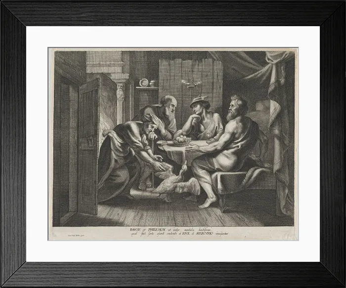 Framed Print : Jupiter and Mercury with Philemon and Baucis, ca. 1627-70. Creator: Anon Framed Print : Jupiter and Mercury with Philemon and Baucis, ca. 1627-70. Creator: Anon
