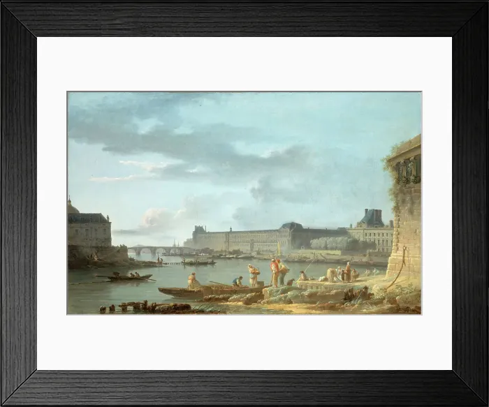Framed Print : Pont Royal and the Louvre, seen from the Pont-Neuf embankment, c1780. Creator: Alexandre Jean Noel Framed Print : Pont Royal and the Louvre, seen from the Pont-Neuf embankment, c1780. Creator: Alexandre Jean Noel