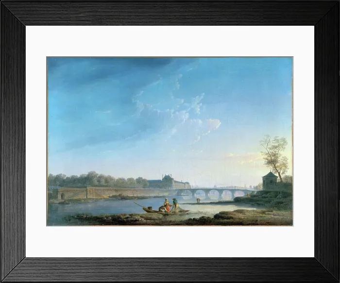 Framed Print : Quai des Tuileries, Pont-Royal, La Grenouillere, c1780. Creator: Alexandre Jean Noel Framed Print : Quai des Tuileries, Pont-Royal, La Grenouillere, c1780. Creator: Alexandre Jean Noel
