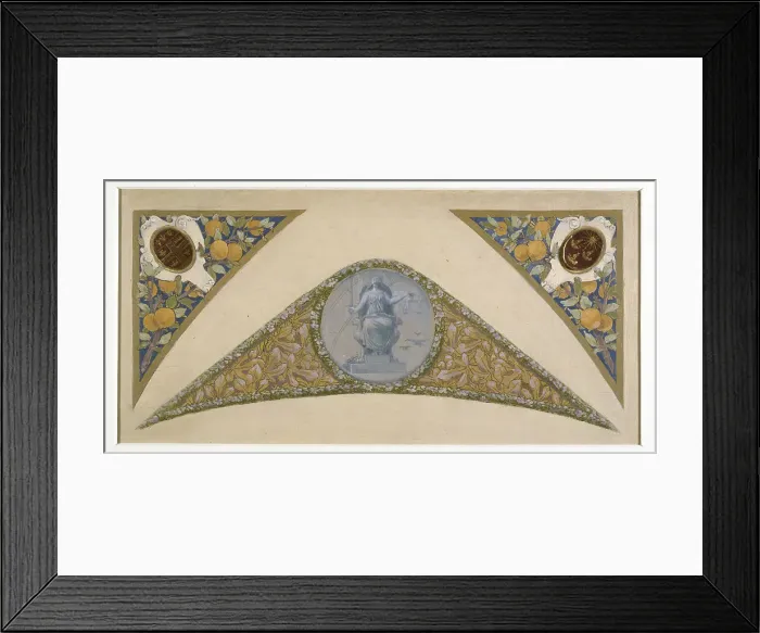 Framed Print : Sketch for the festival staircase at the Hotel de Ville in Paris: Libra, between 1888 and 1898. Creator: Luc Olivier Merson Framed Print : Sketch for the festival staircase at the Hotel de Ville in Paris: Libra, between 1888 and 1898. Creator: Luc Olivier Merson