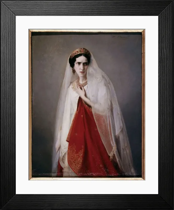 Framed Print : Rachel (1821-1858), in the role of Phèdre, c1853. Creator: Frederique Emilie-Auguste O'Connell Framed Print : Rachel (1821-1858), in the role of Phèdre, c1853. Creator: Frederique Emilie-Auguste O'Connell